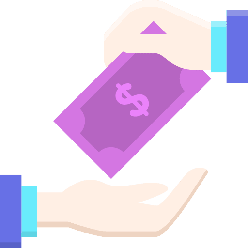 Cash back arrows transfer notes icon