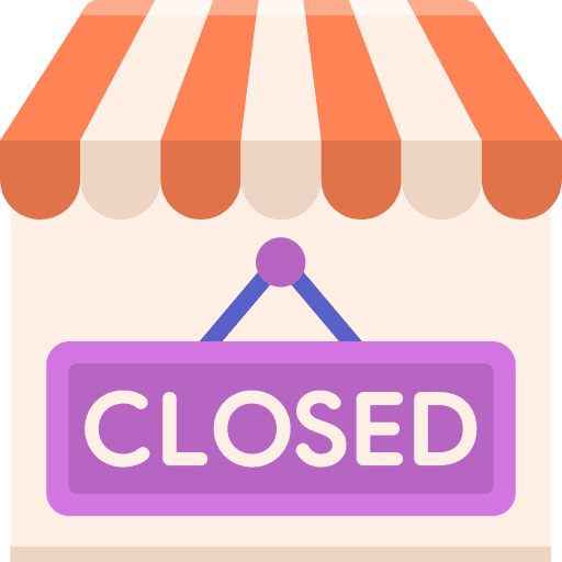 Closed store closed commerce and shopping icon