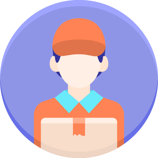 Courier shop professions and jobs handling icon