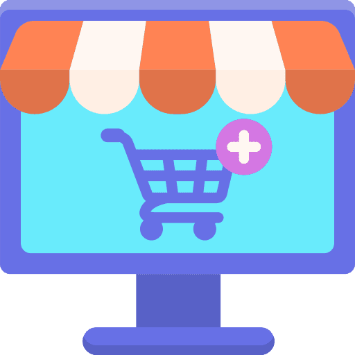 Online shop website commerce and shopping web page icon