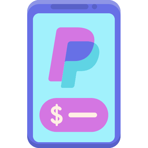 Paypal banking mobile phone online payment icon