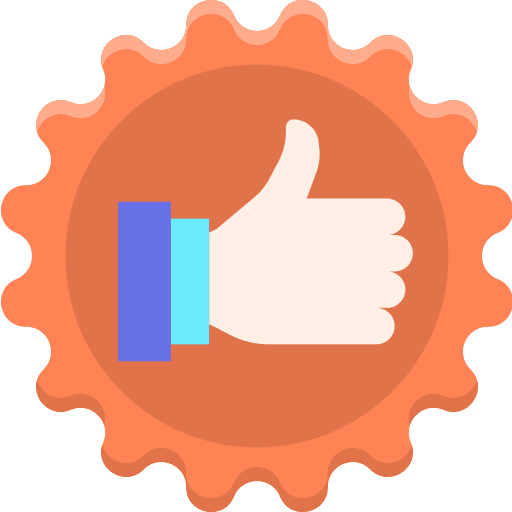 Recommended thumb up advantages quality icon