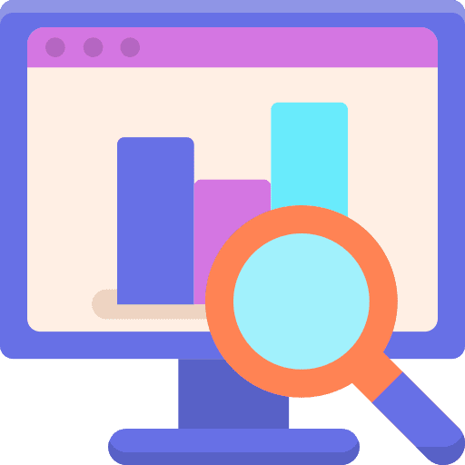 Website loupe research electronics icon