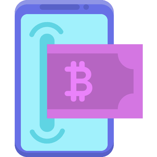 Bitcoin communications electronics mobile phone icon