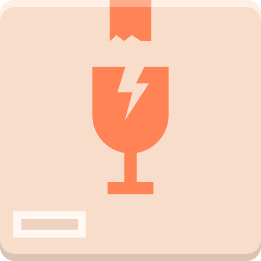 Fragile business packaging cup icon