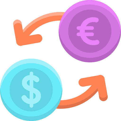 Money exchange money arrows commerce icon