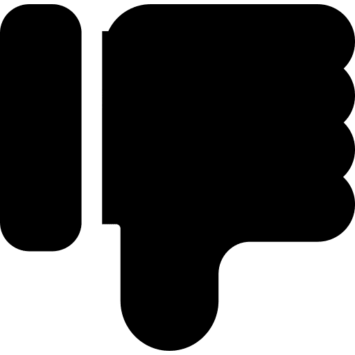 Dislike hands against thumb down icon