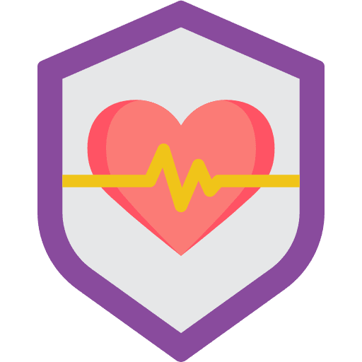 Life insurance people shield protection icon