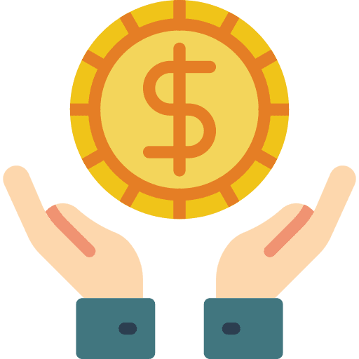 Money hands transaction secure icon