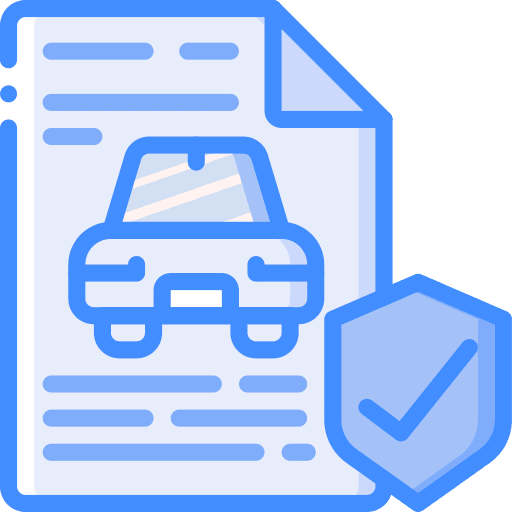 Car insurance document transportation contract icon