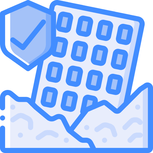 Earthquake homes cracked security icon