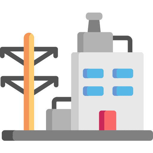 Electric factory electricity manufacturer establishment icon