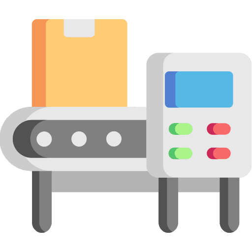 Factory machine package industry technology icon