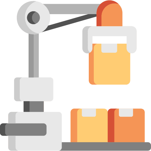 Mechanical arm robot industry industrial icon