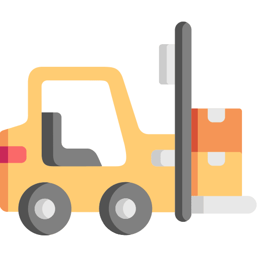 Forklift truck transport lift icon