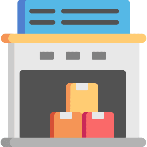 Warehouse buildings bulk industry icon