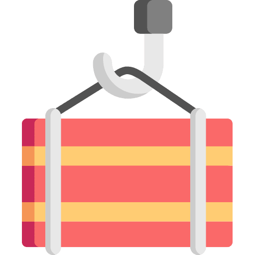 Container logistics delivery lift buildings icon