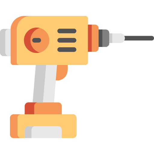 Drill improvement machine construction and tools icon