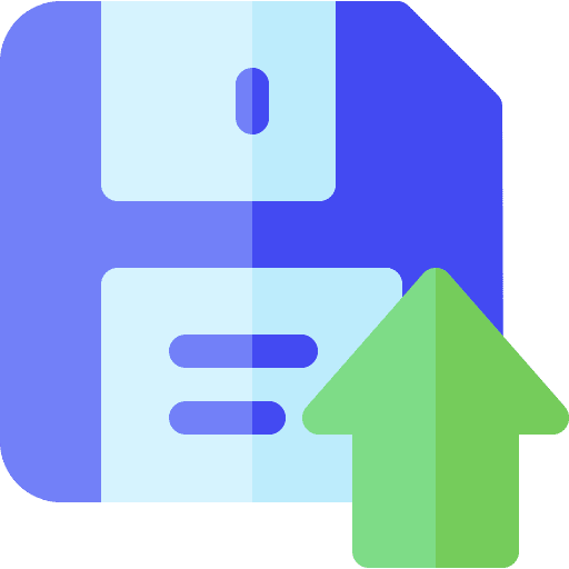 Arrow computer backup floppy disk icon