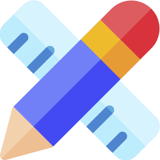 Art ruler art and design paint brush icon