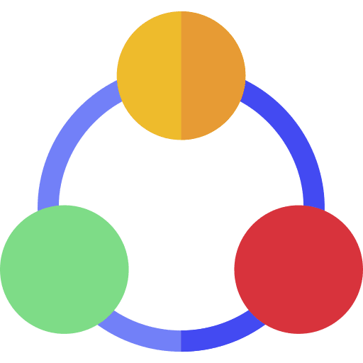 Circles share social network social media icon