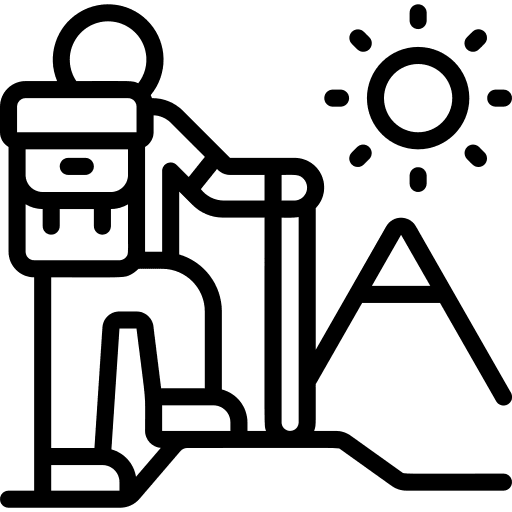 Hiking holidays trekking hiking icon