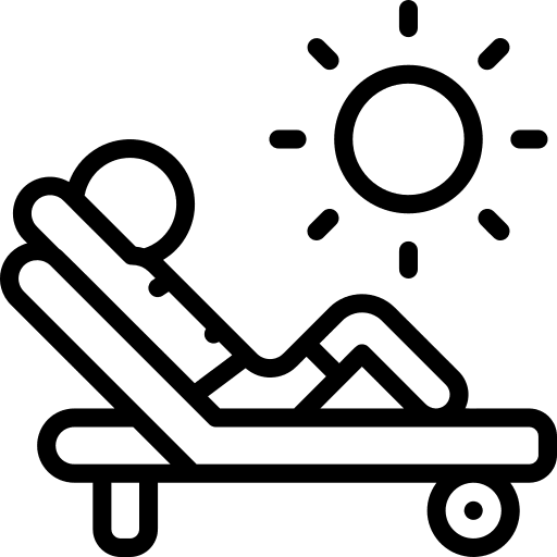 Sunbathing holidays sunbathing confort icon