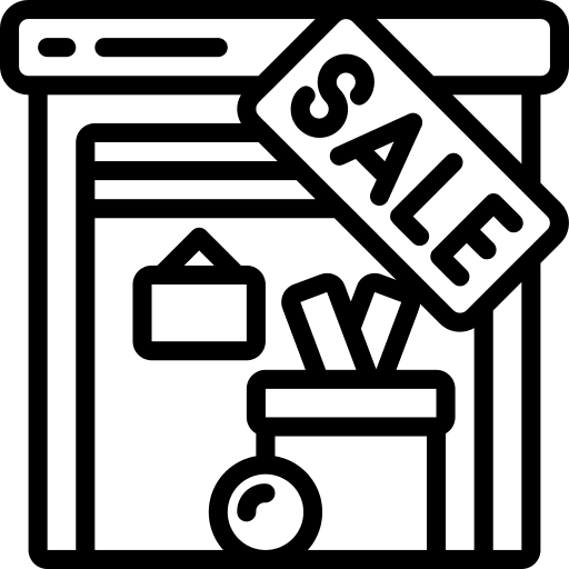 Garage sale selling shopping commerce and shopping icon