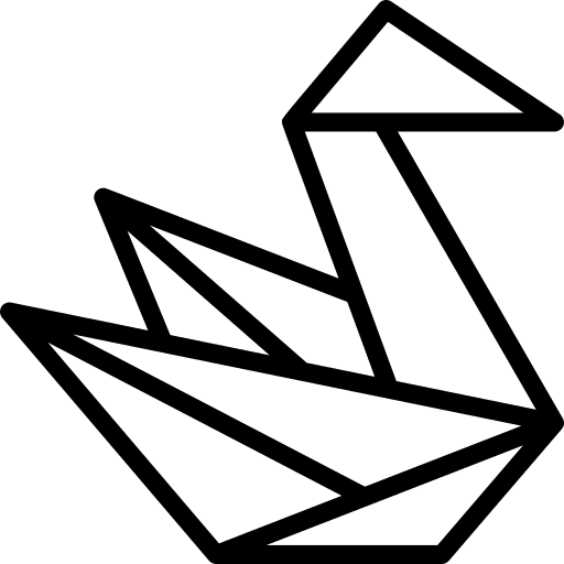 Origami paper crane duck icon