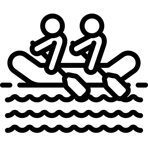 Rafting sports and competition summertime sports icon