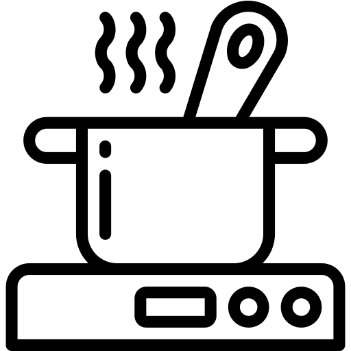 Cooking burner pot food and restaurant icon