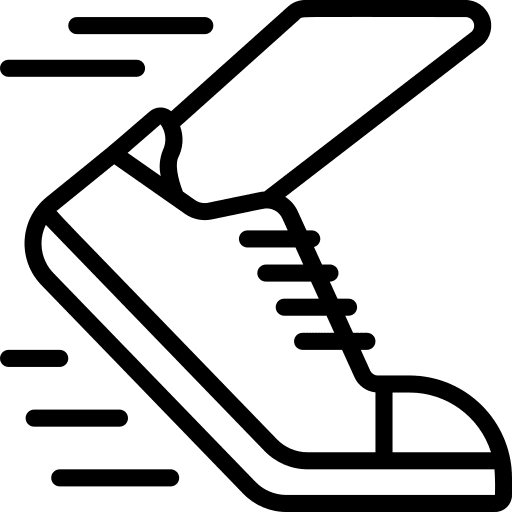 Running fitness sports and competition trainers icon