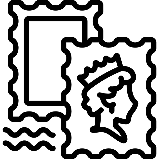 Stamp collecting mailing shipping and delivery mailed icon