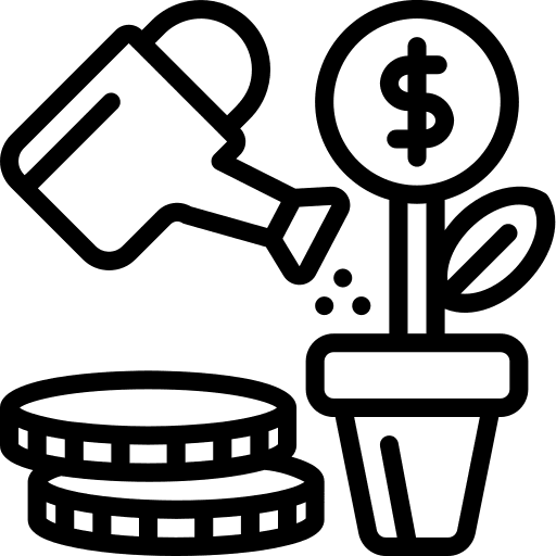 Growth money investment plant icon