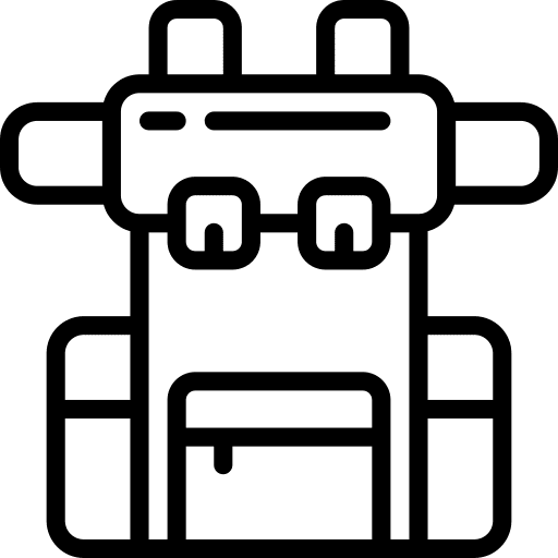 Hiking bags baggage hiking icon