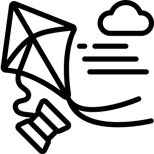 Kite fly fun childhood icon