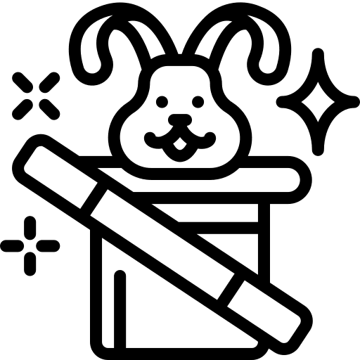 Magician magic hat magic trick icon