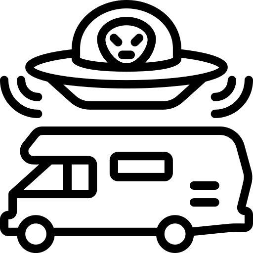 Ufo hunter transport alien paranormal icon