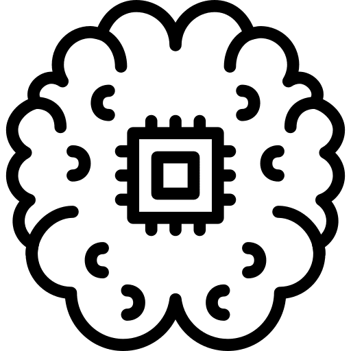 Artificial intelligence cpu chip industry icon
