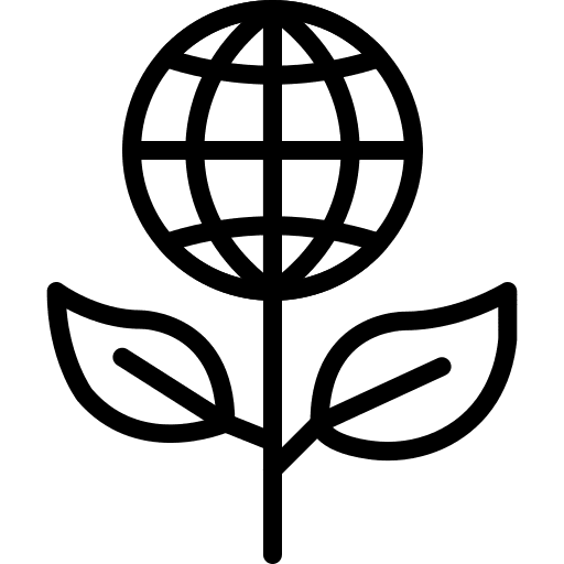 Ecology globe plant leaves icon