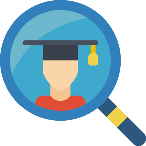 Student education loupe magnifying glass icon