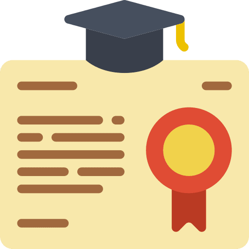 Degree diploma contract certificate icon