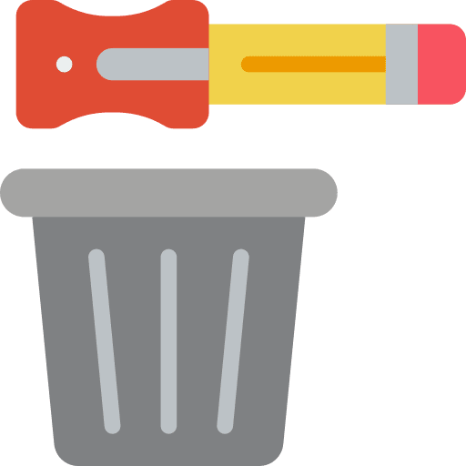 Sharpener pencil garbage utensils icon