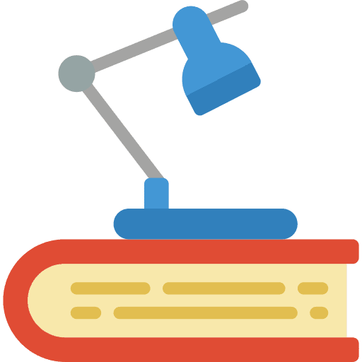 Studying learning desk lamp education icon