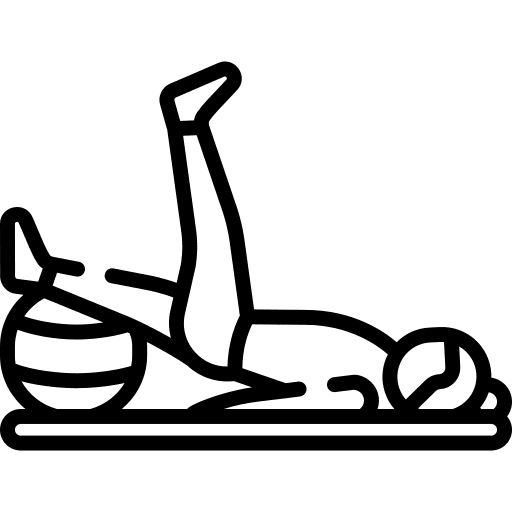 Pilates body people balance ball icon