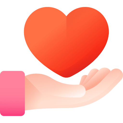 Give heart hands and gestures donation gratitude icon