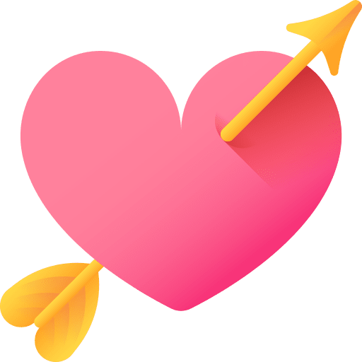 Heart arrow love and romance valentines day icon