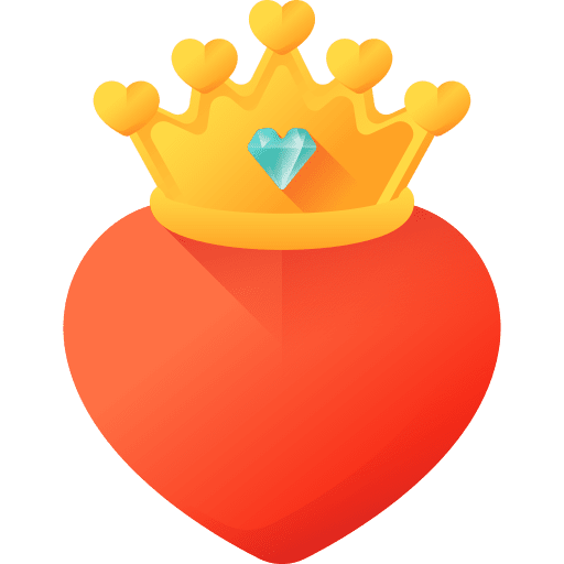 Crown heart love royalty icon