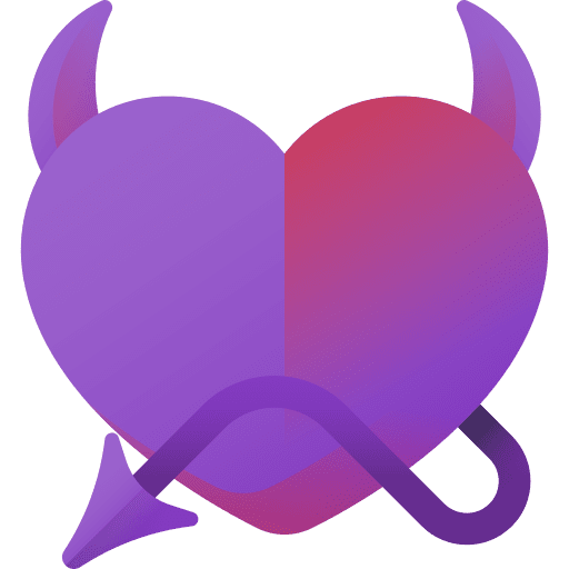 Evil romantic heart love icon