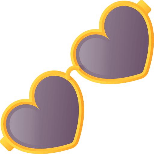 Glasses love valentine heart icon